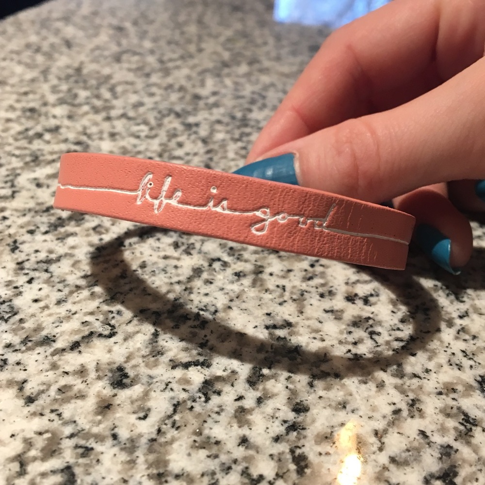 Life is Good Pink Wrap Bracelet